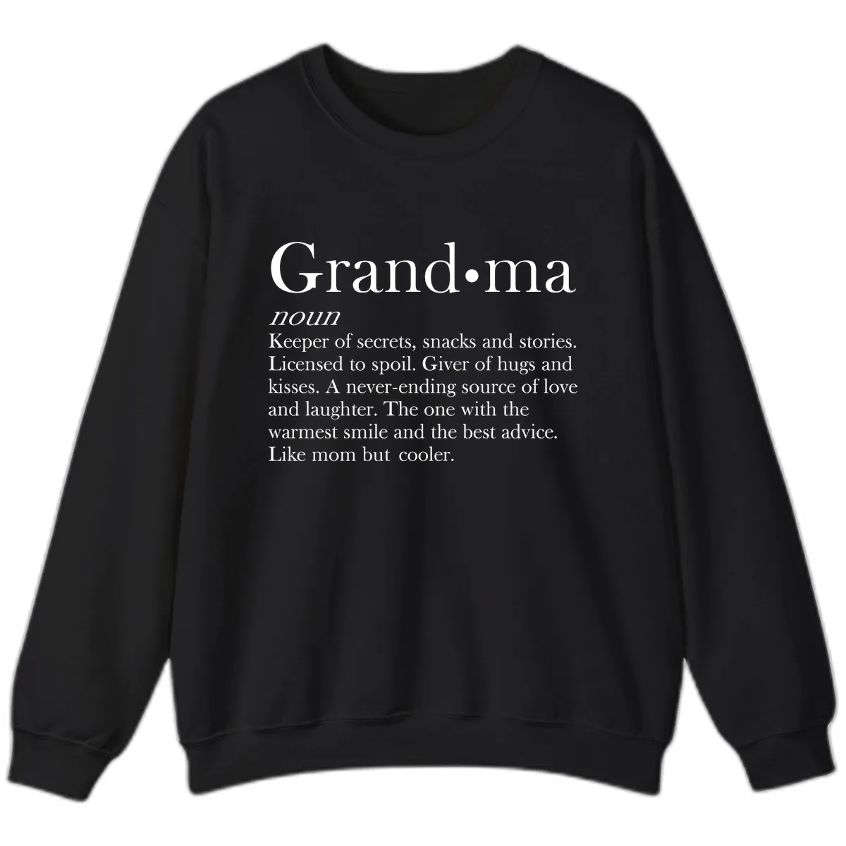 Grandma Definition And Quote Sweatshirt in Black