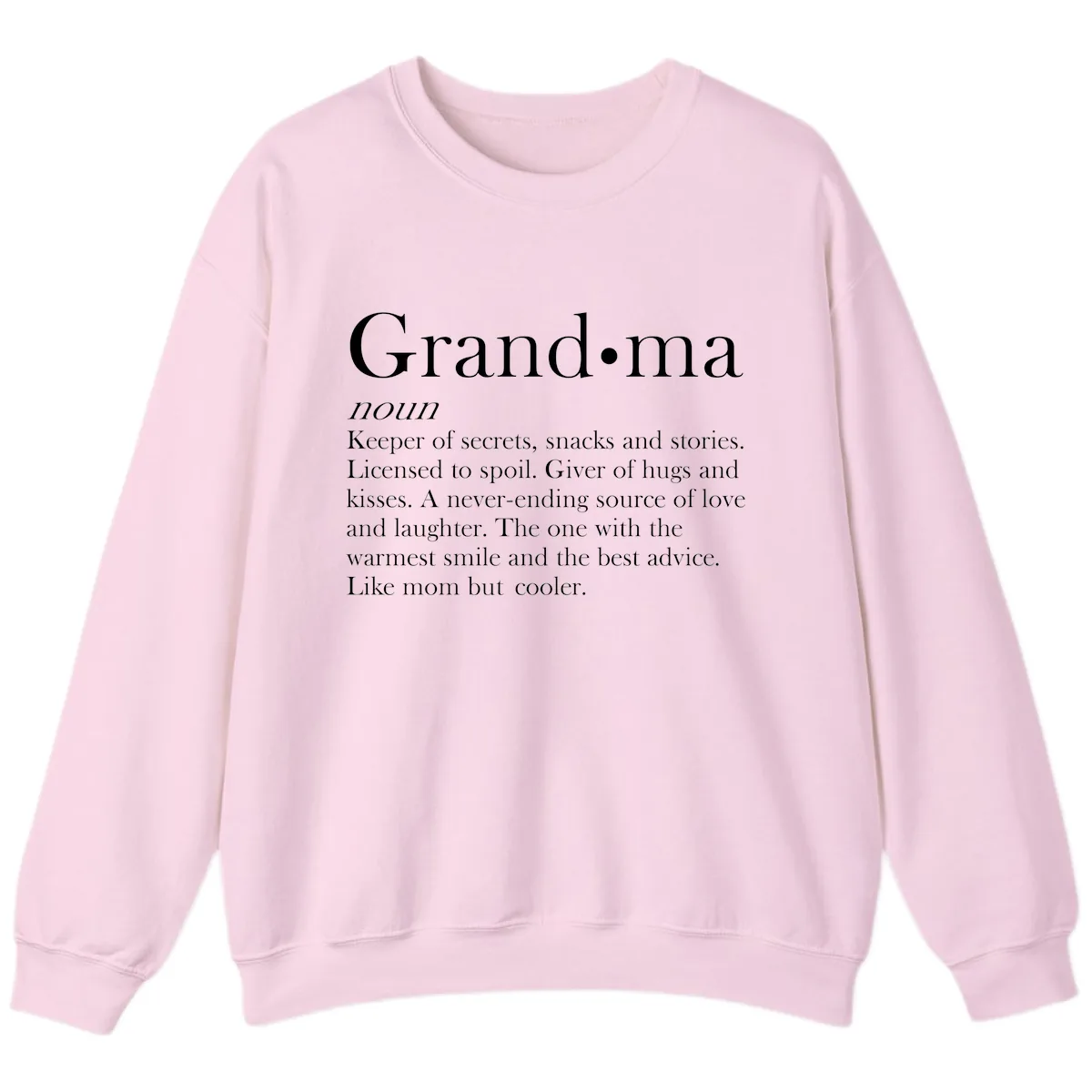 Grandma Definition And Quote Sweatshirt in Light Pink