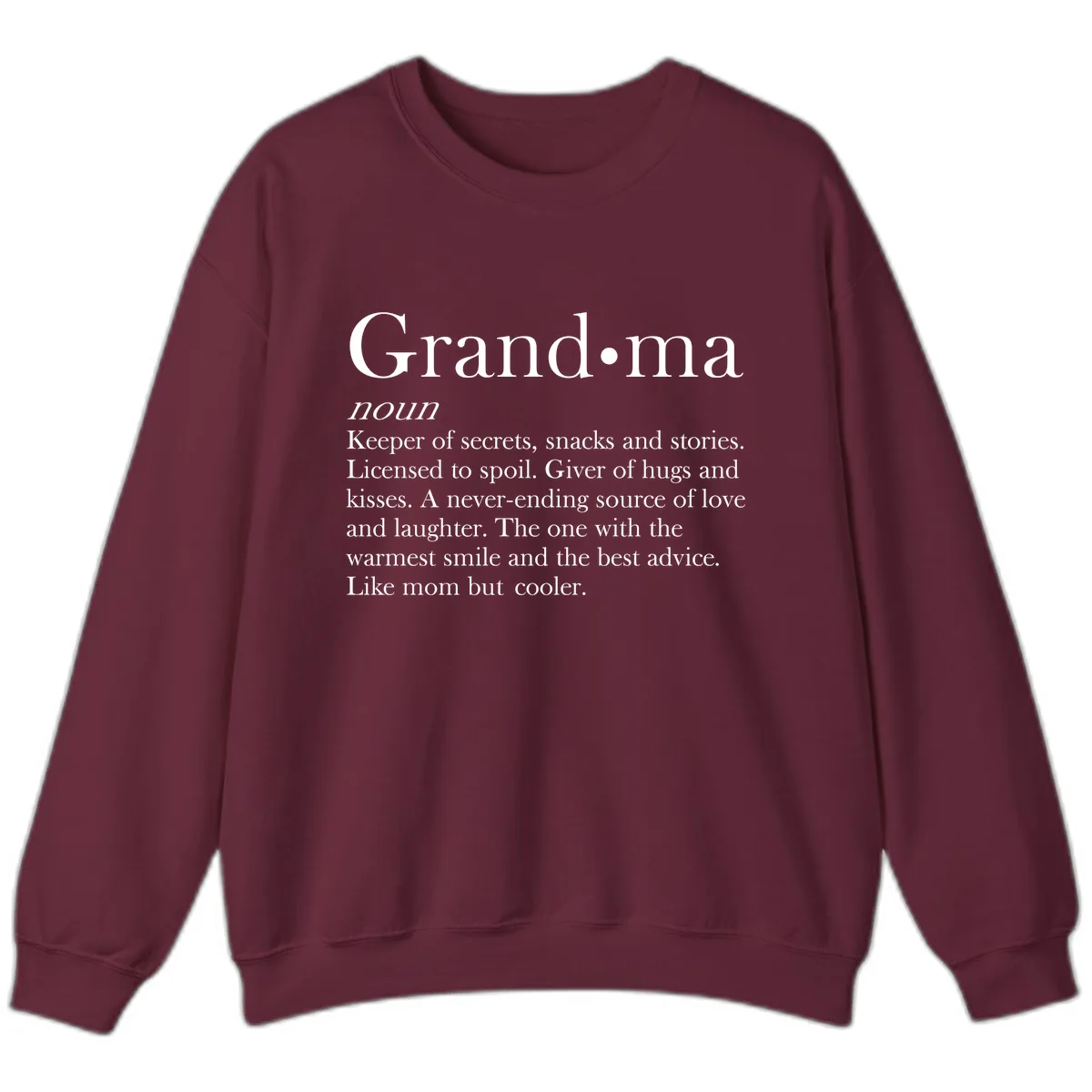 Grandma Definition And Quote Sweatshirt in Maroon
