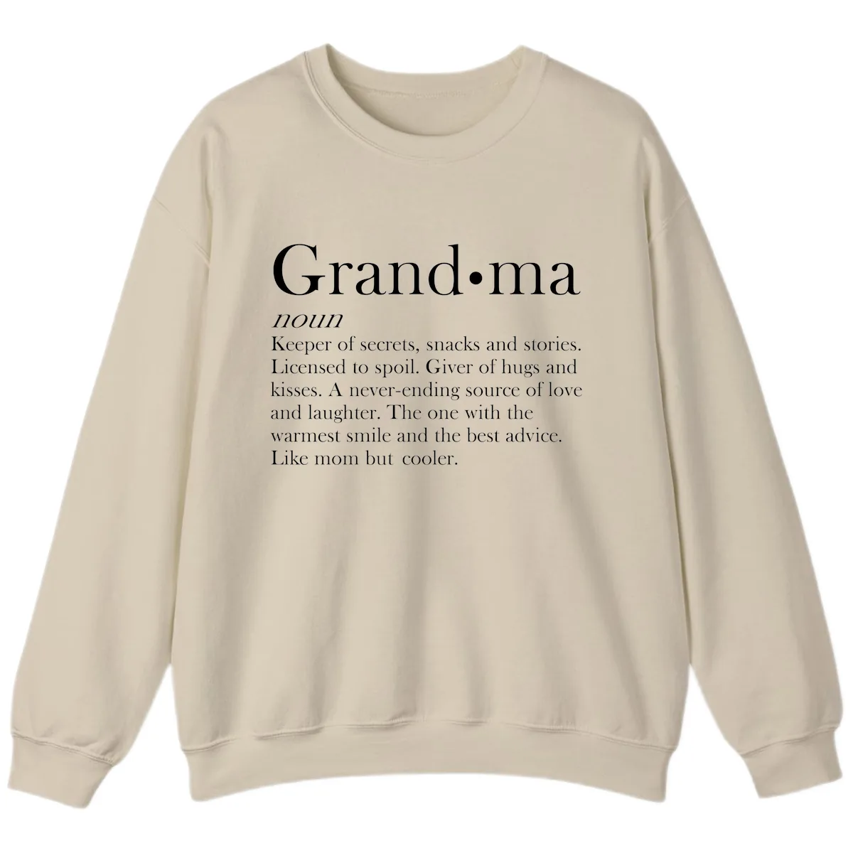 Grandma Definition And Quote Sweatshirt in Sand