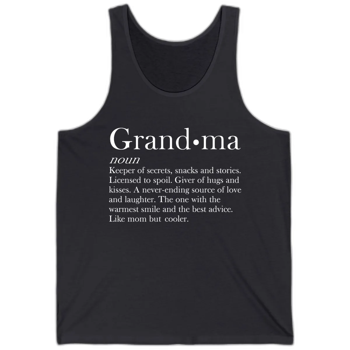Grandma Definition And Quote Tank in Dark Grey