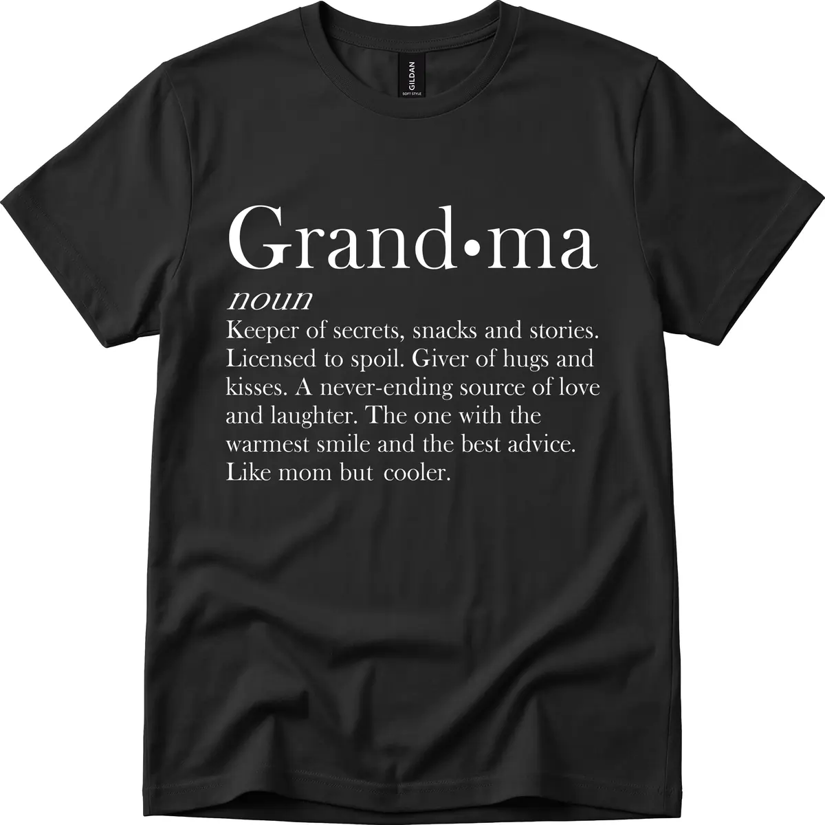 Grandma Definition And Quote T-Shirt in Black