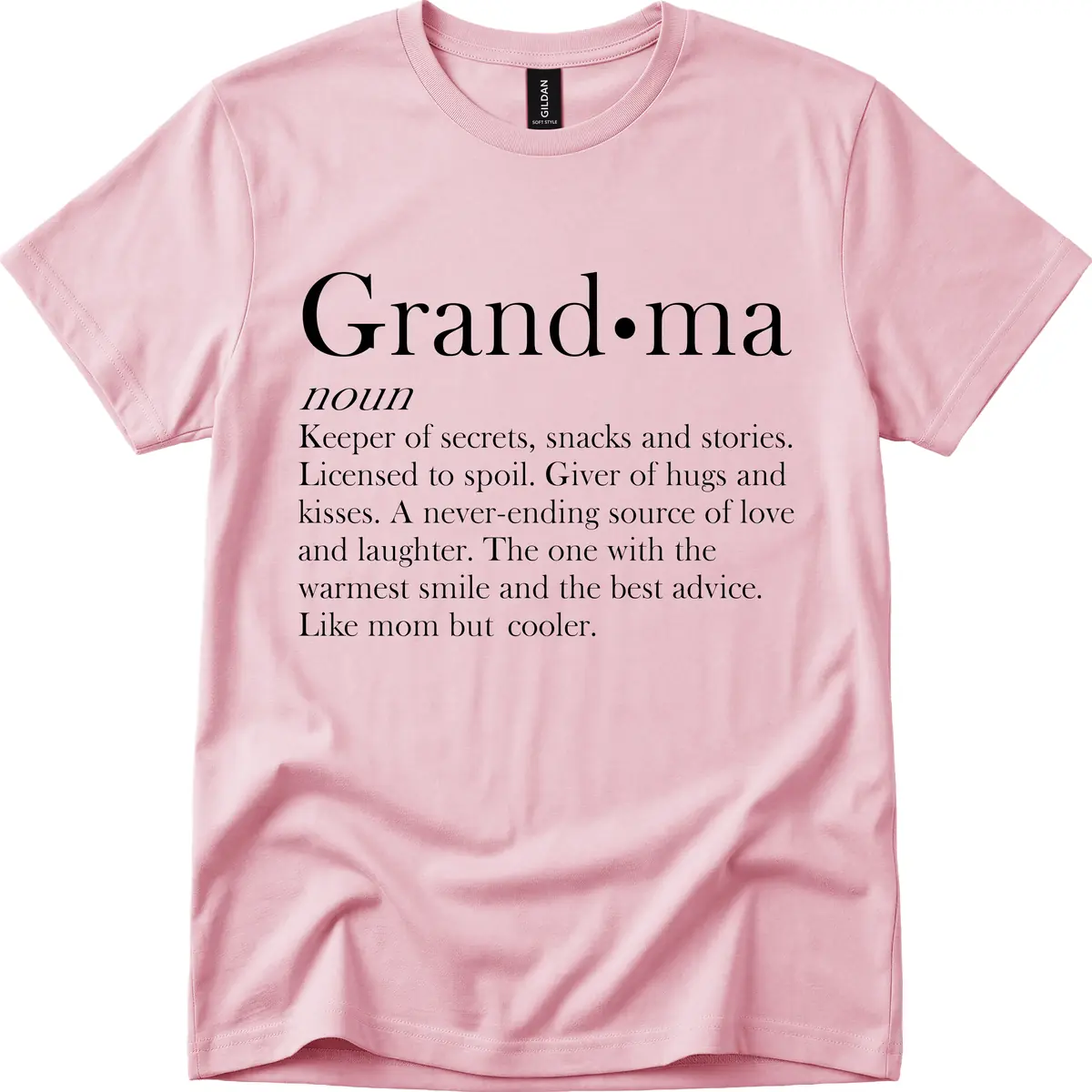 Grandma Definition And Quote T-Shirt in Light Pink