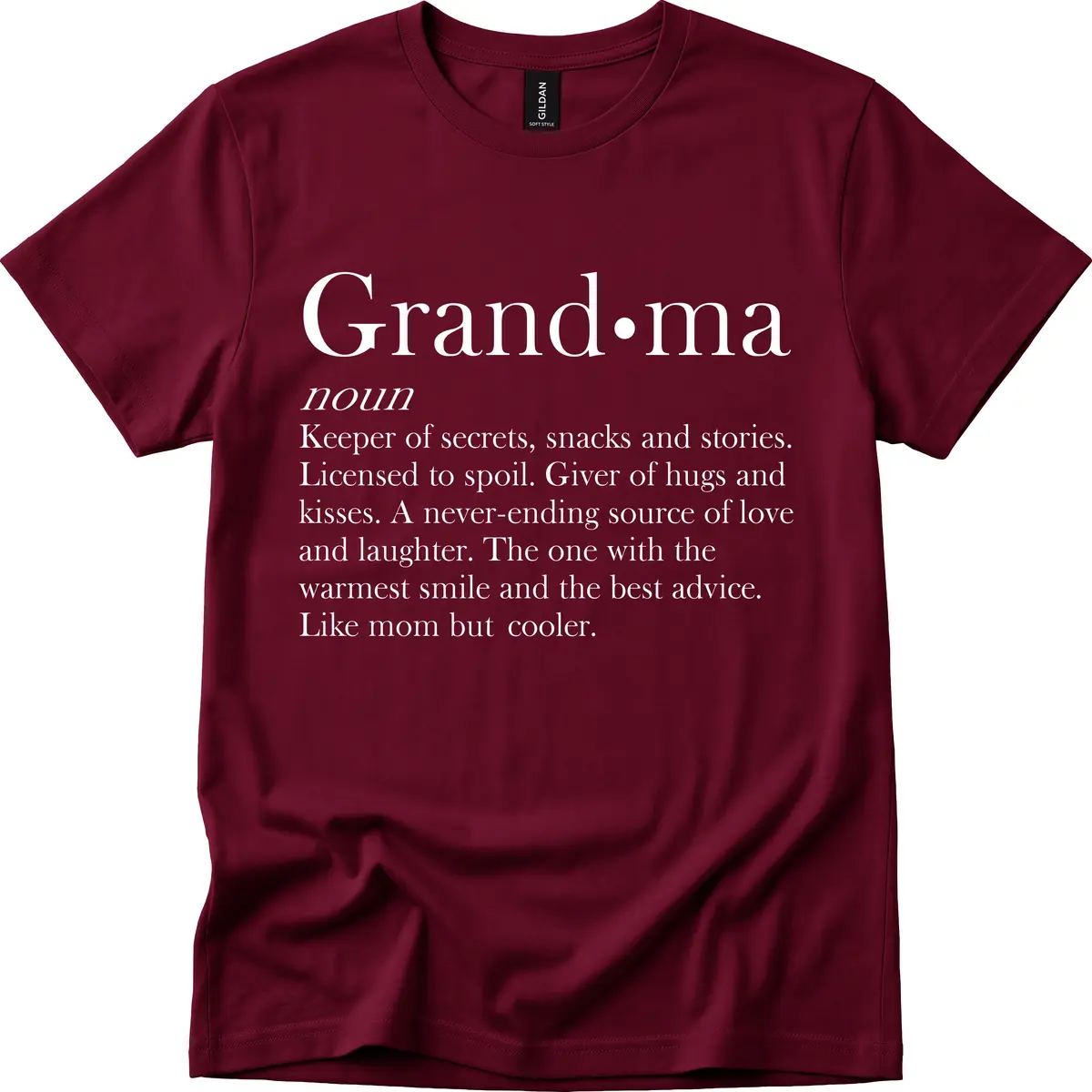 Grandma Definition And Quote T-Shirt in Maroon