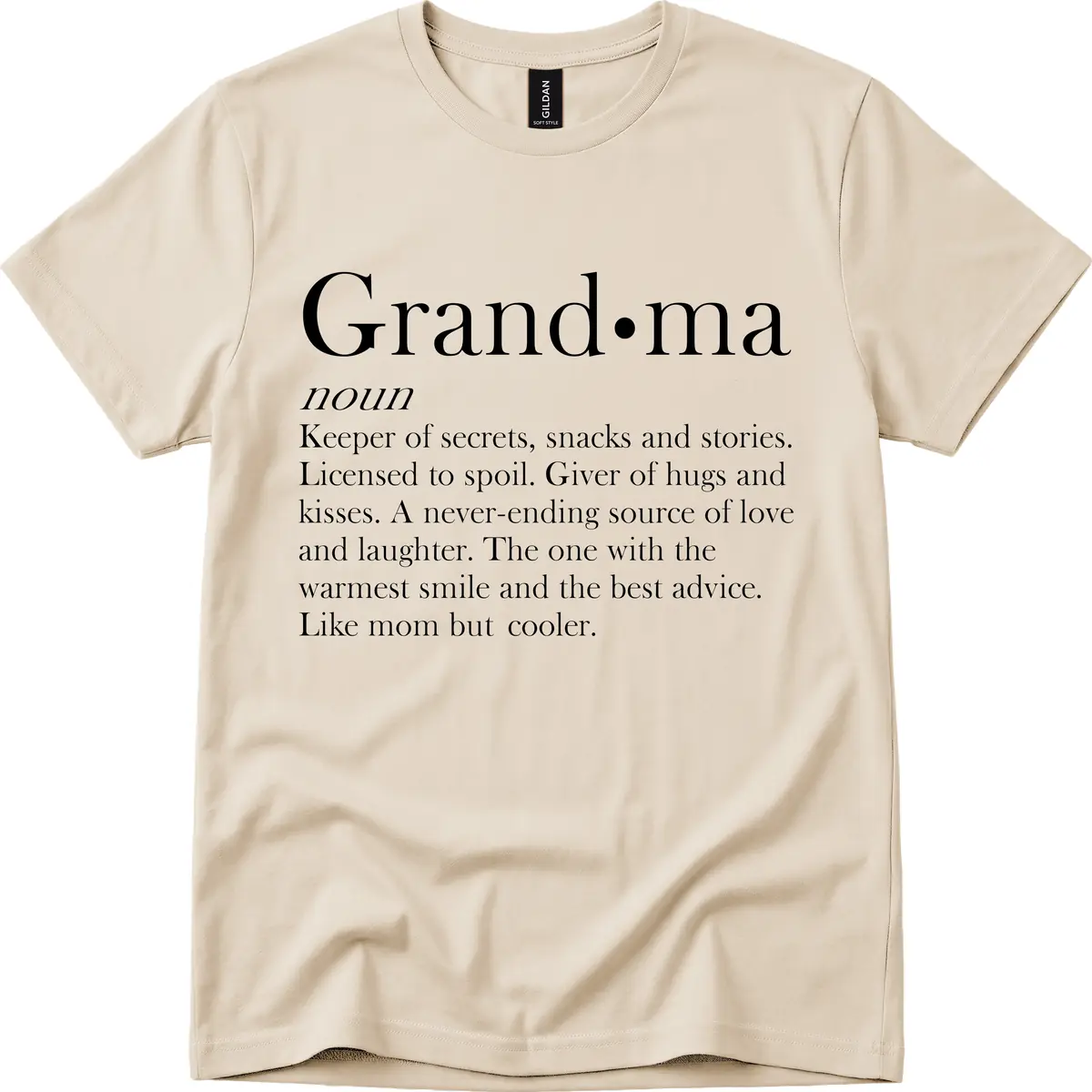 Grandma Definition And Quote T-Shirt in Sand