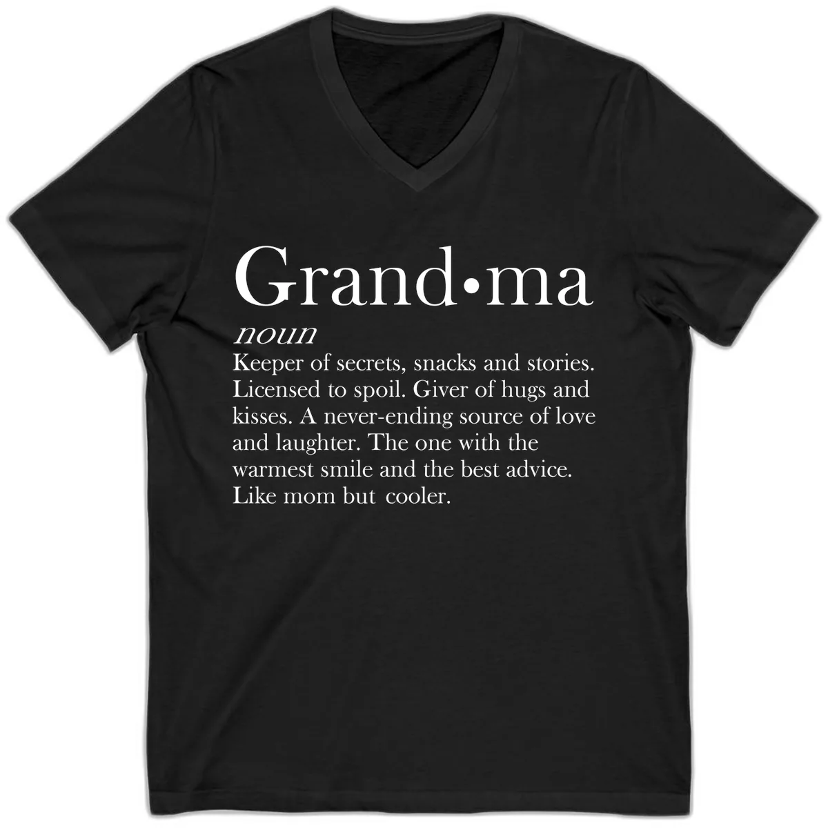 Grandma Definition And Quote V-Neck in Black