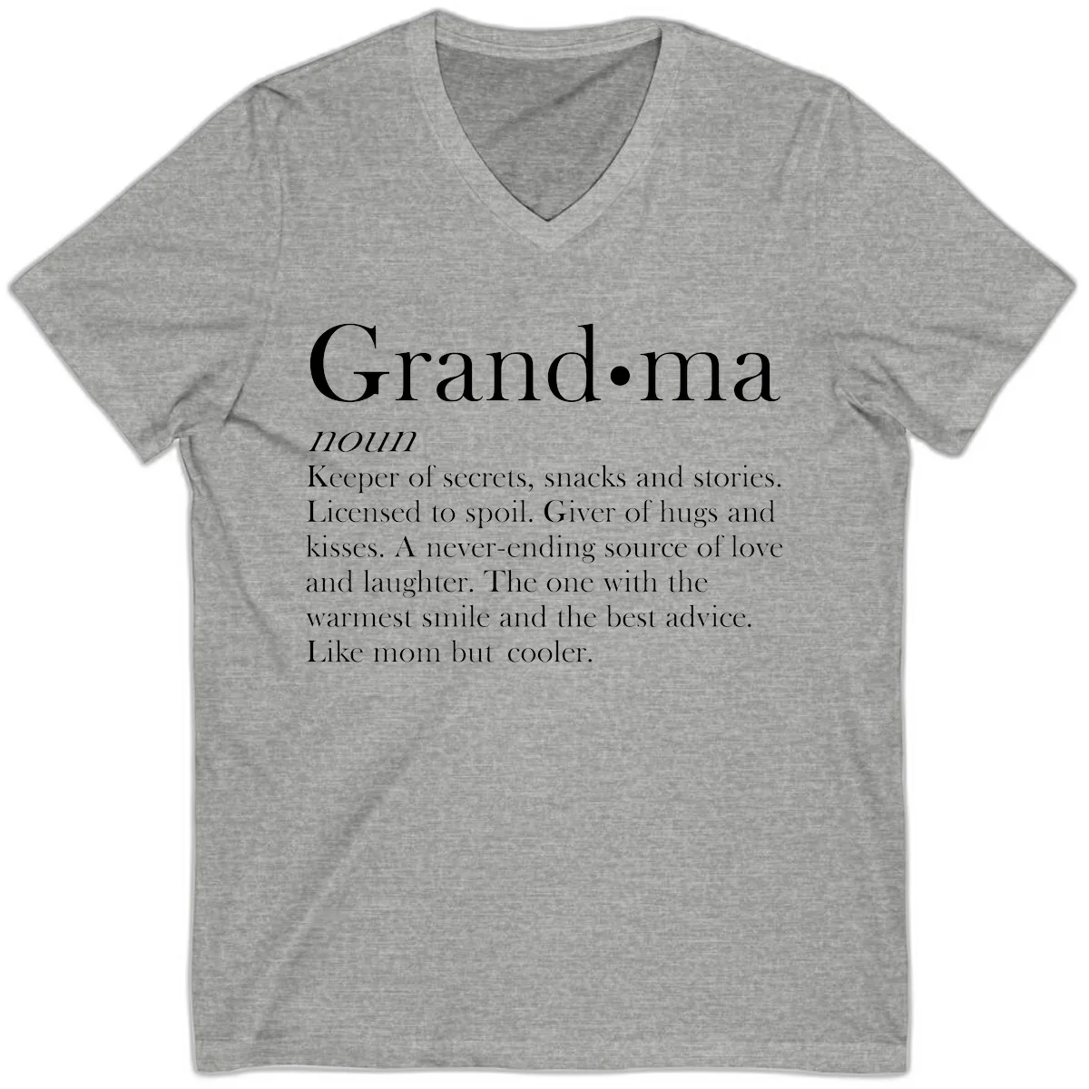 Grandma Definition And Quote V-Neck in Athletic Heather