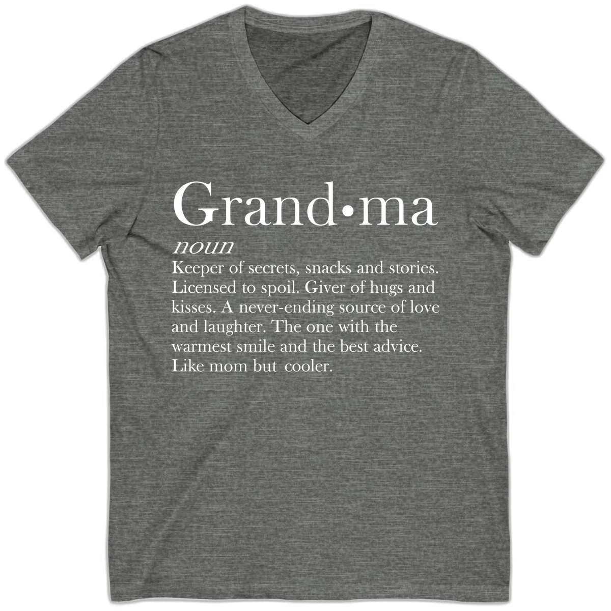 Grandma Definition And Quote V-Neck in Deep Heather