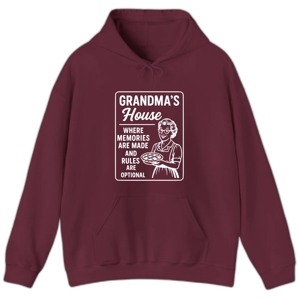 Grandma's House Rules Are Optional Hoodie in Maroon