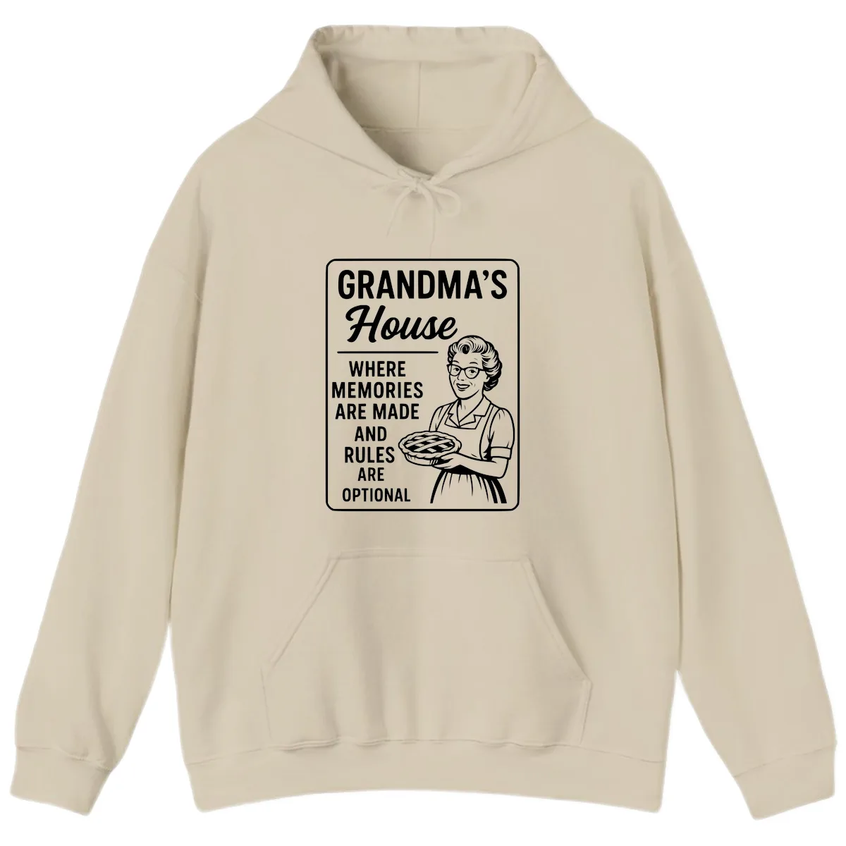 Grandma's House Rules Are Optional Hoodie in Sand