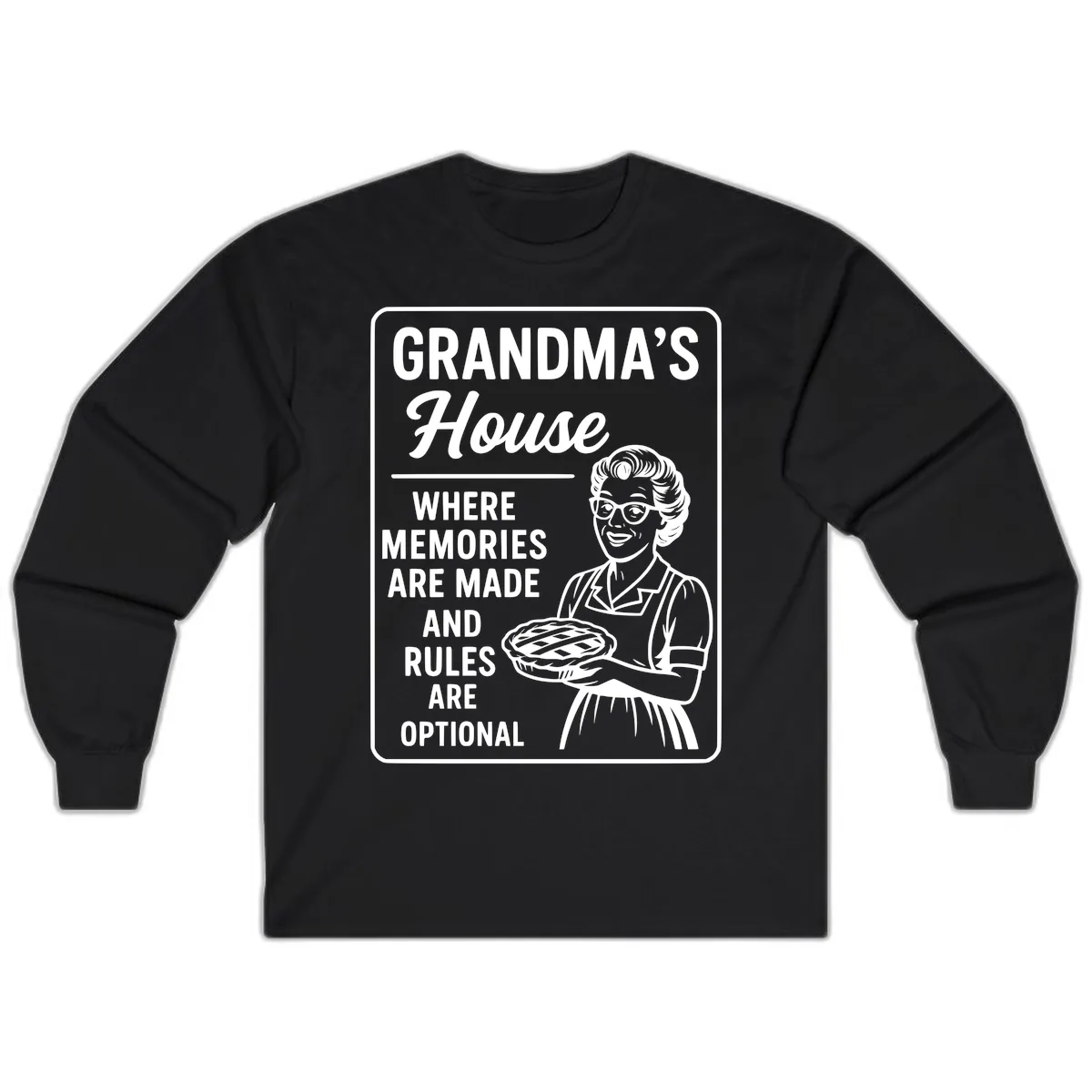 Grandma's House Rules Are Optional Long Sleeve in Black