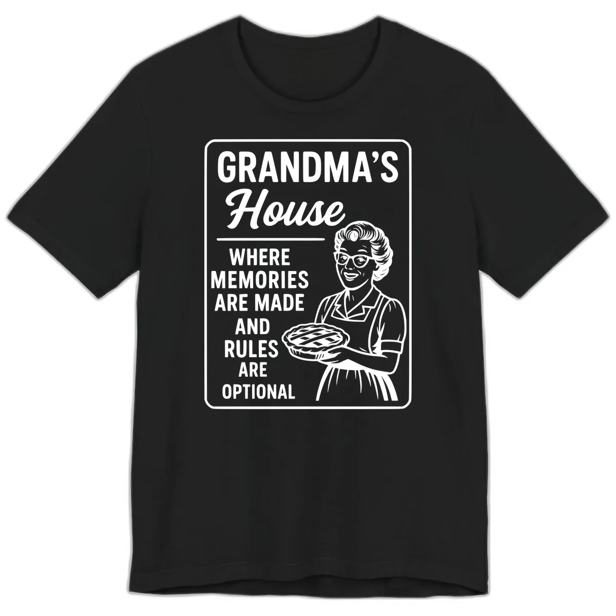 Grandma's House Rules Are Optional Premium T-Shirt in Black