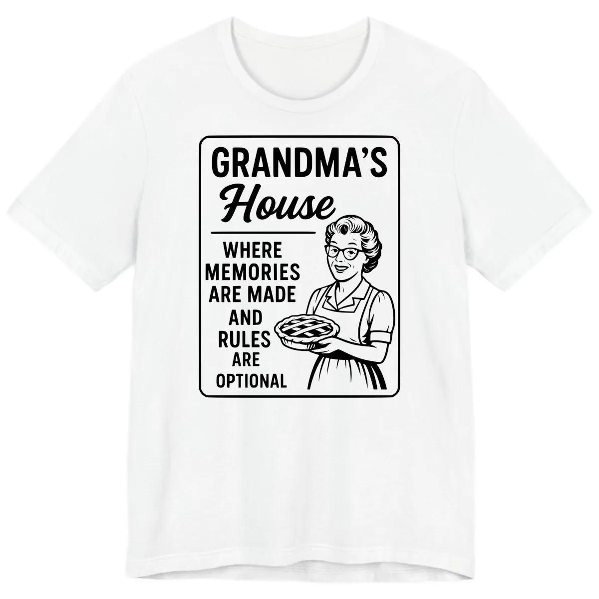 Grandma's House Rules Are Optional Premium T-Shirt in White