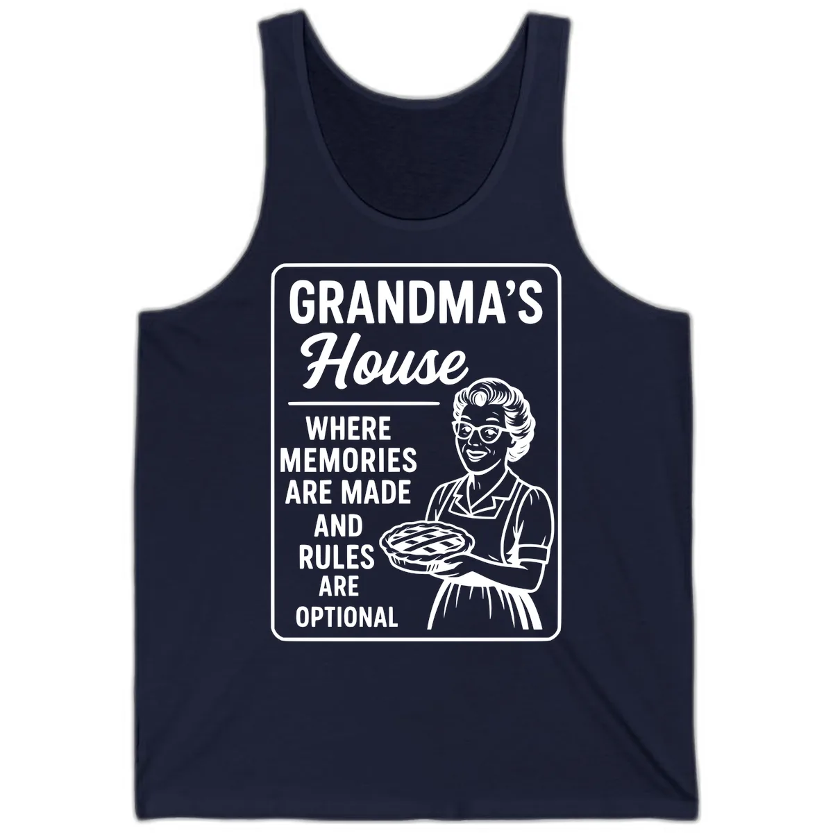 Grandma's House Rules Are Optional Tank in Navy