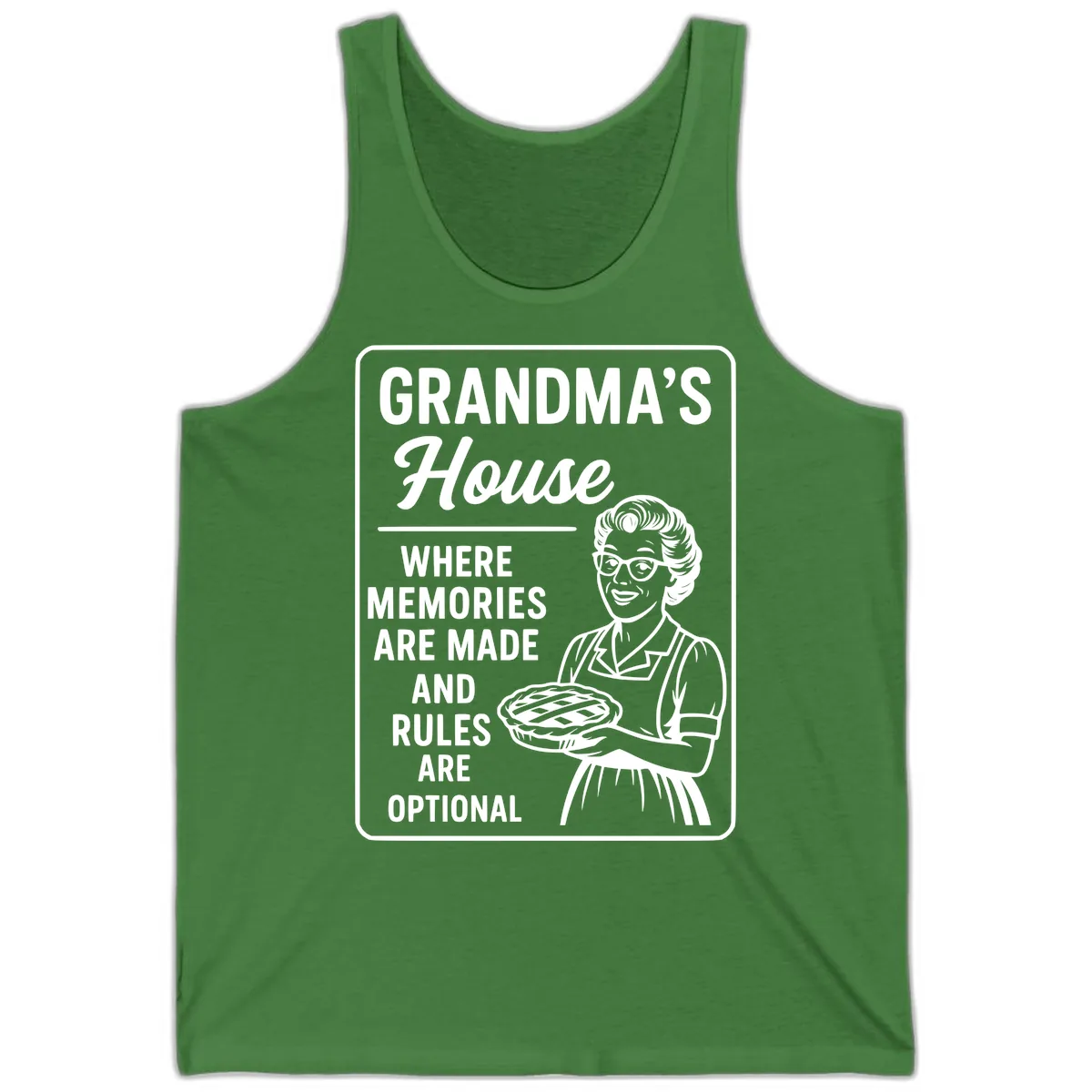 Grandma's House Rules Are Optional Tank in Leaf