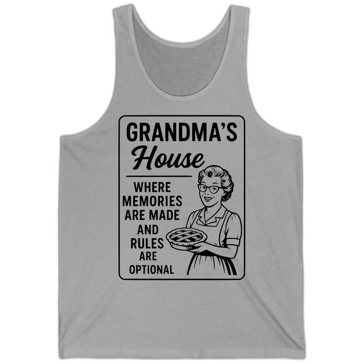 Grandma's House Rules Are Optional Tank in Athletic Heather