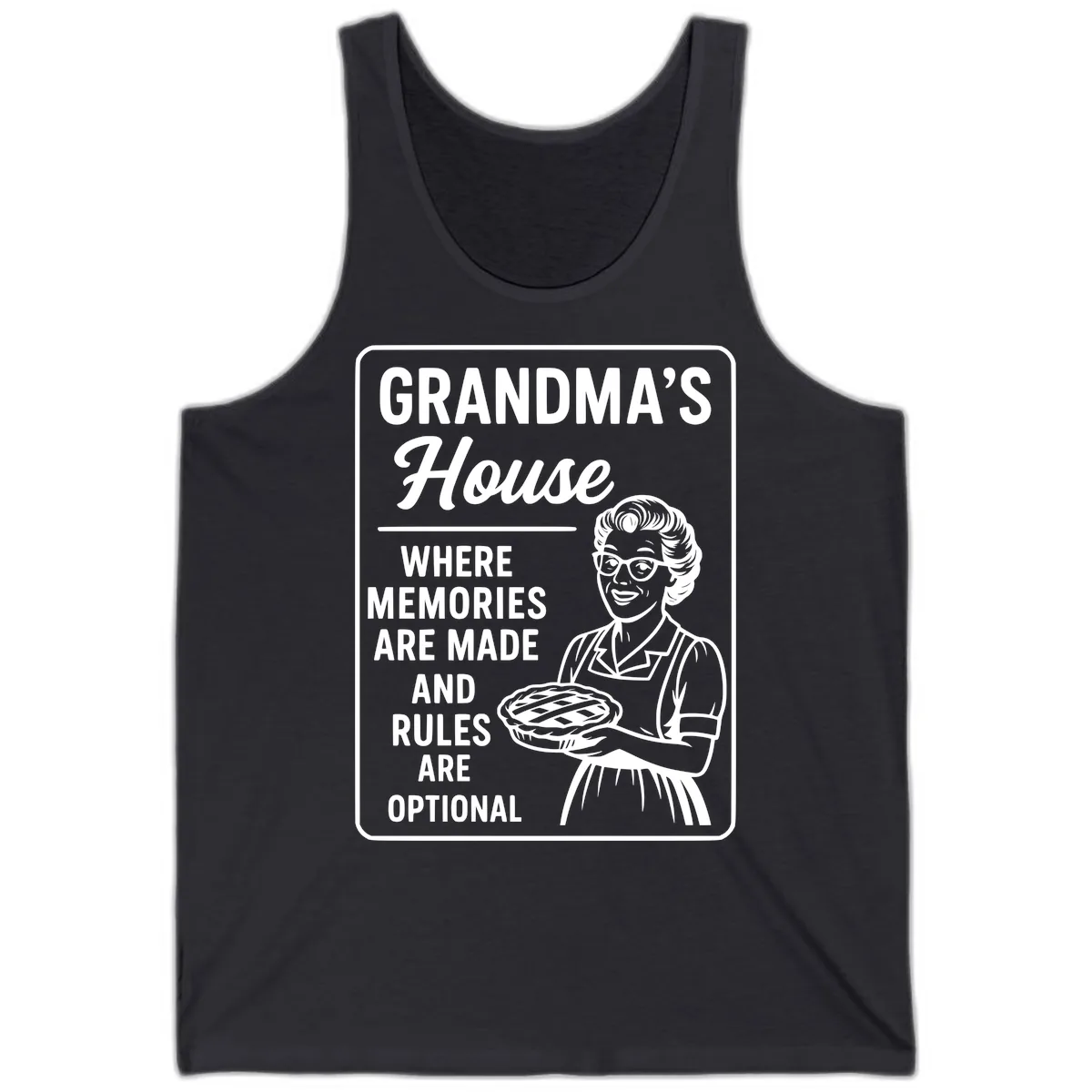 Grandma's House Rules Are Optional Tank in Dark Grey
