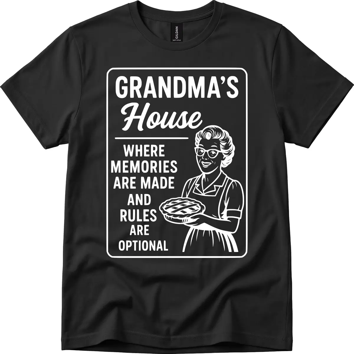 Grandma's House Rules Are Optional T-Shirt in Black