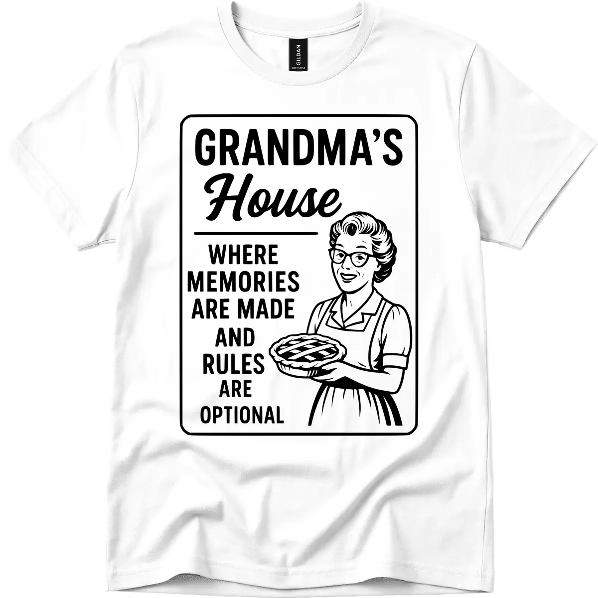 Grandma's House Rules Are Optional T-Shirt in White