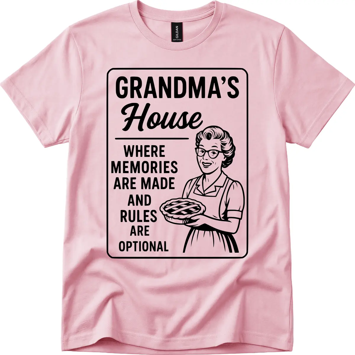 Grandma's House Rules Are Optional T-Shirt in Light Pink