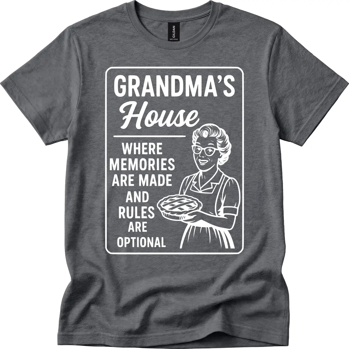 Grandma's House Rules Are Optional T-Shirt in Dark Heather