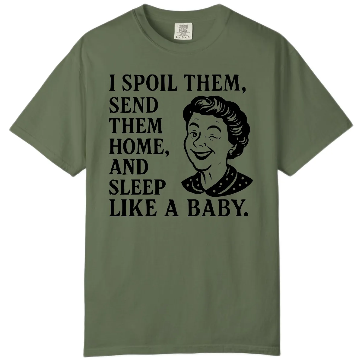 Spoil Them Sleep Like A Baby Grandma Comfort Color in Sage