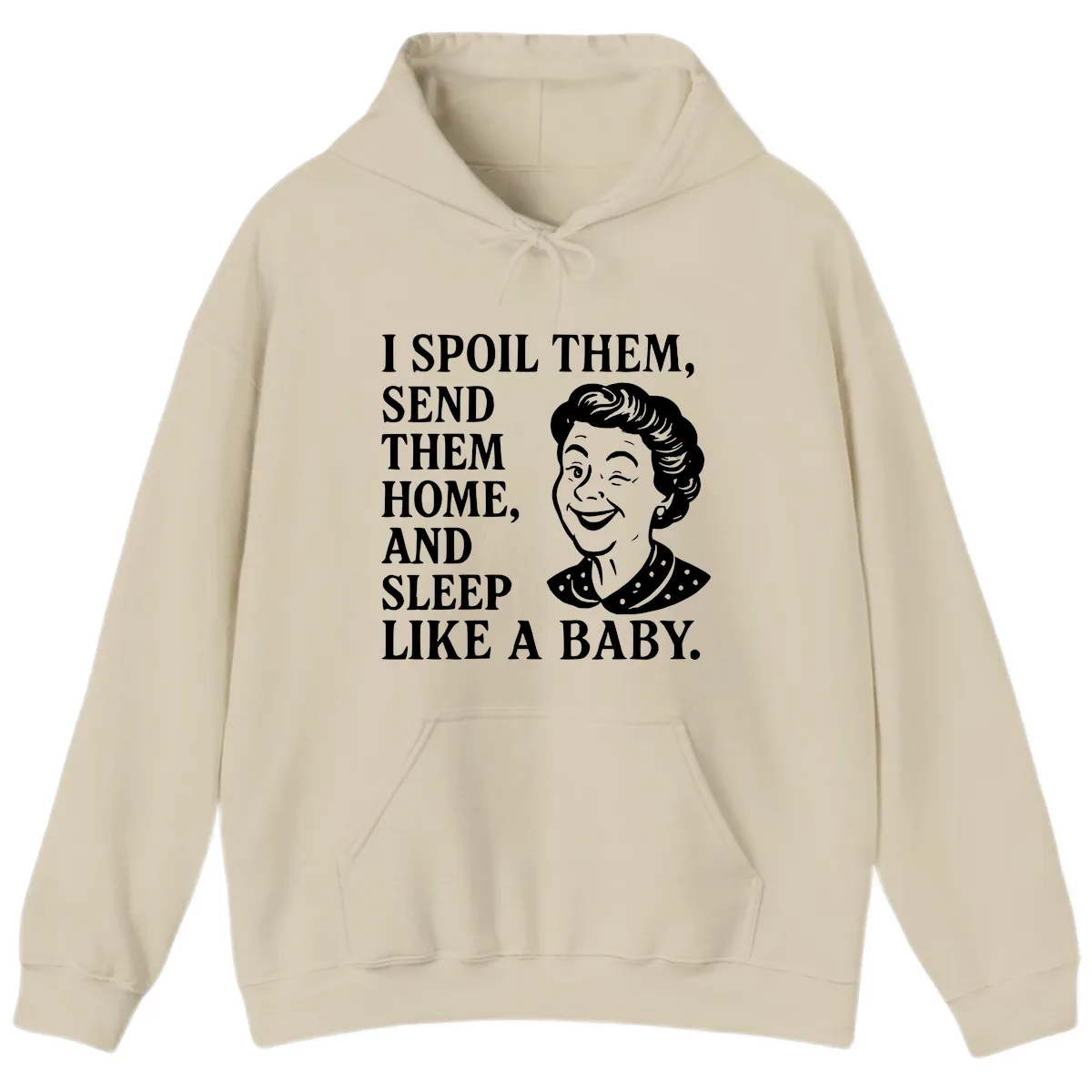 Spoil Them Sleep Like A Baby Grandma Hoodie in Sand