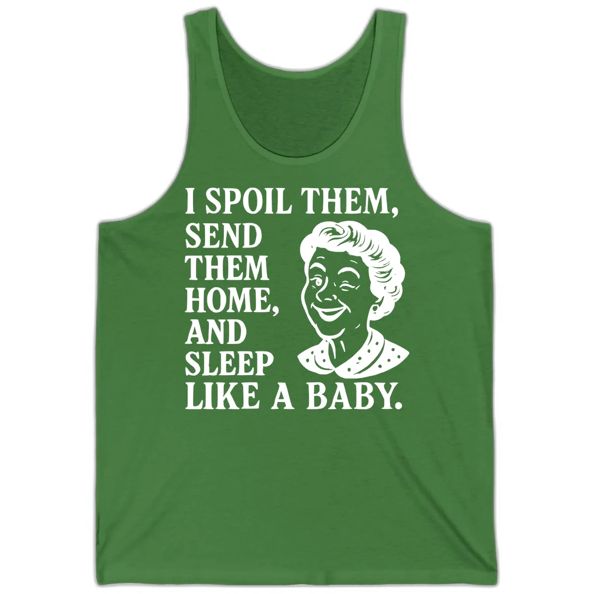 Spoil Them Sleep Like A Baby Grandma Tank in Leaf