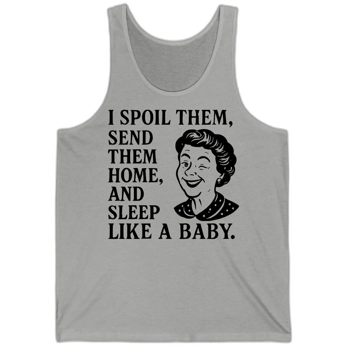 Spoil Them Sleep Like A Baby Grandma Tank in Athletic Heather