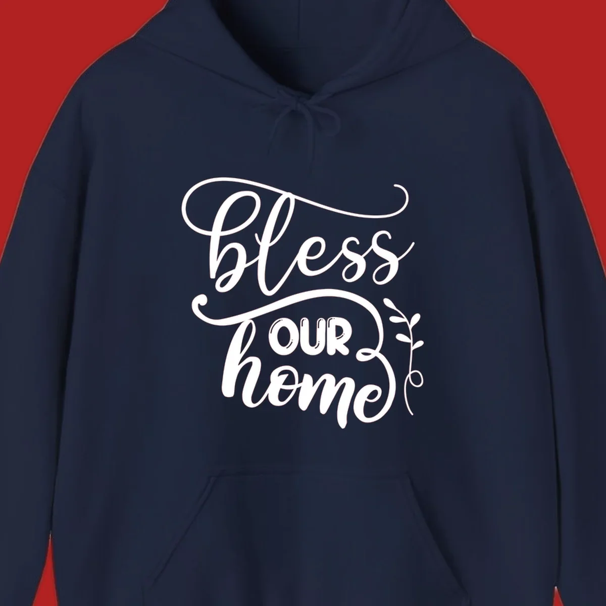 Bless our home typography design with floral accents.