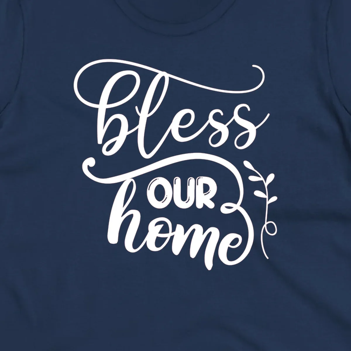 Bless our home typography design with floral accents.