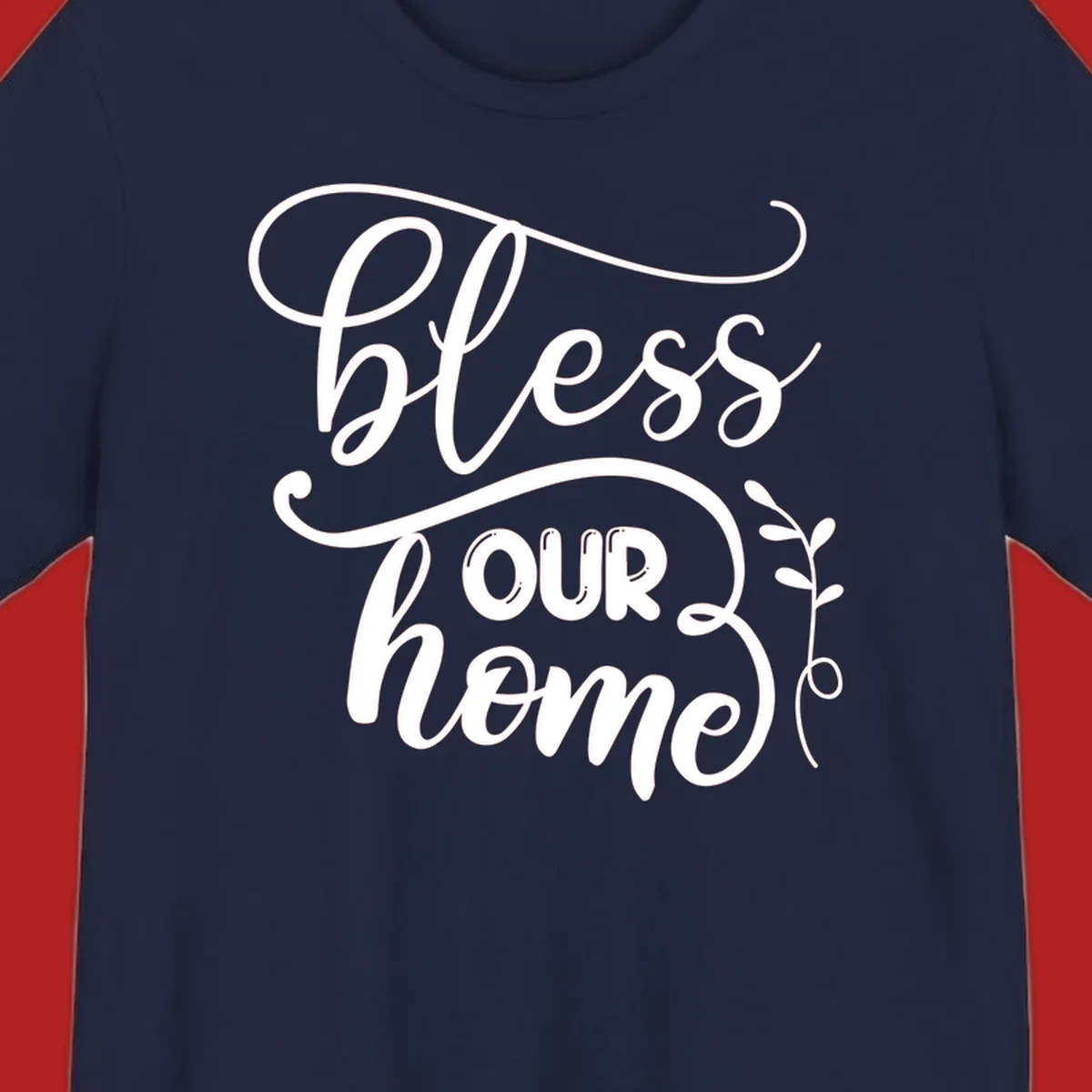 Bless our home typography design with floral accents.