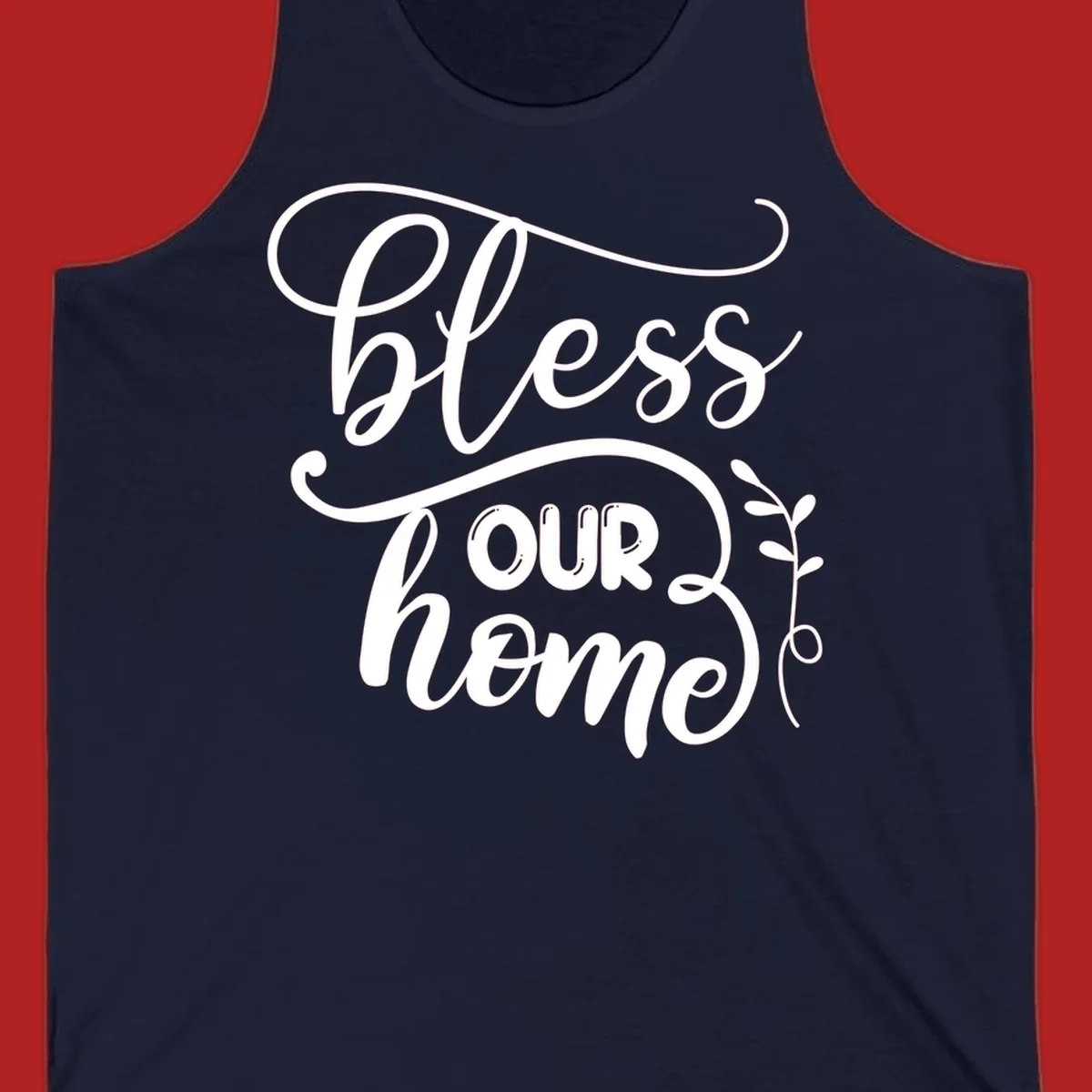Bless our home typography design with floral accents.