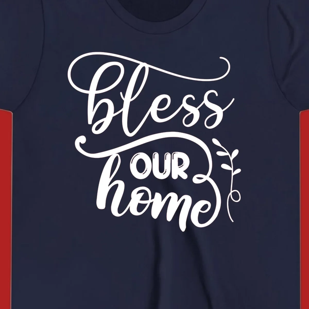 Bless our home typography design with floral accents.
