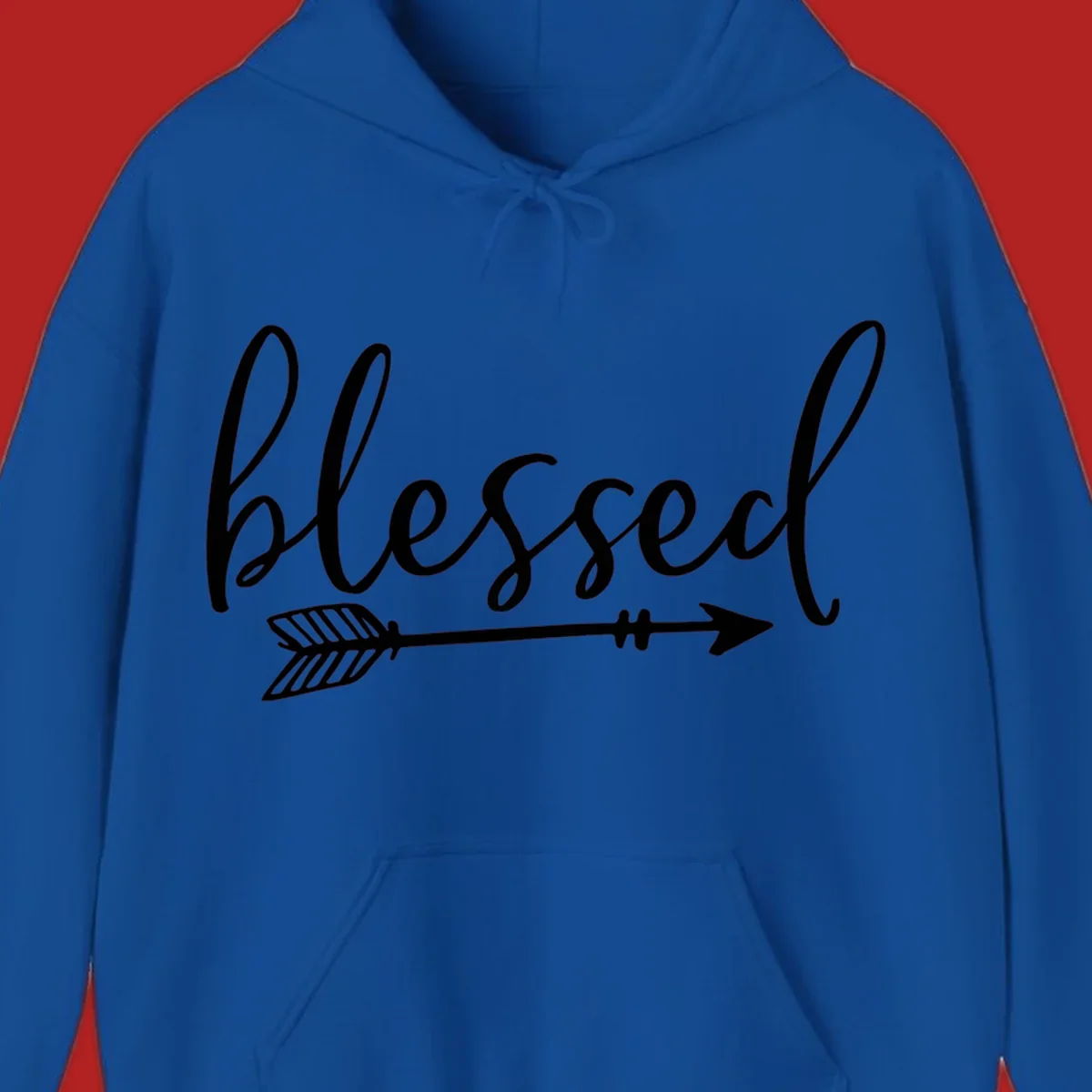 Blessed arrow script design with flowing text and an arrow graphic.
