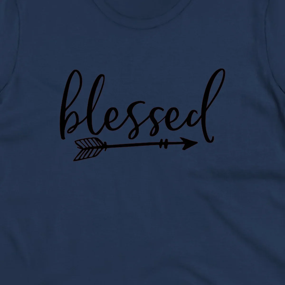 Blessed arrow script design with flowing text and an arrow graphic.