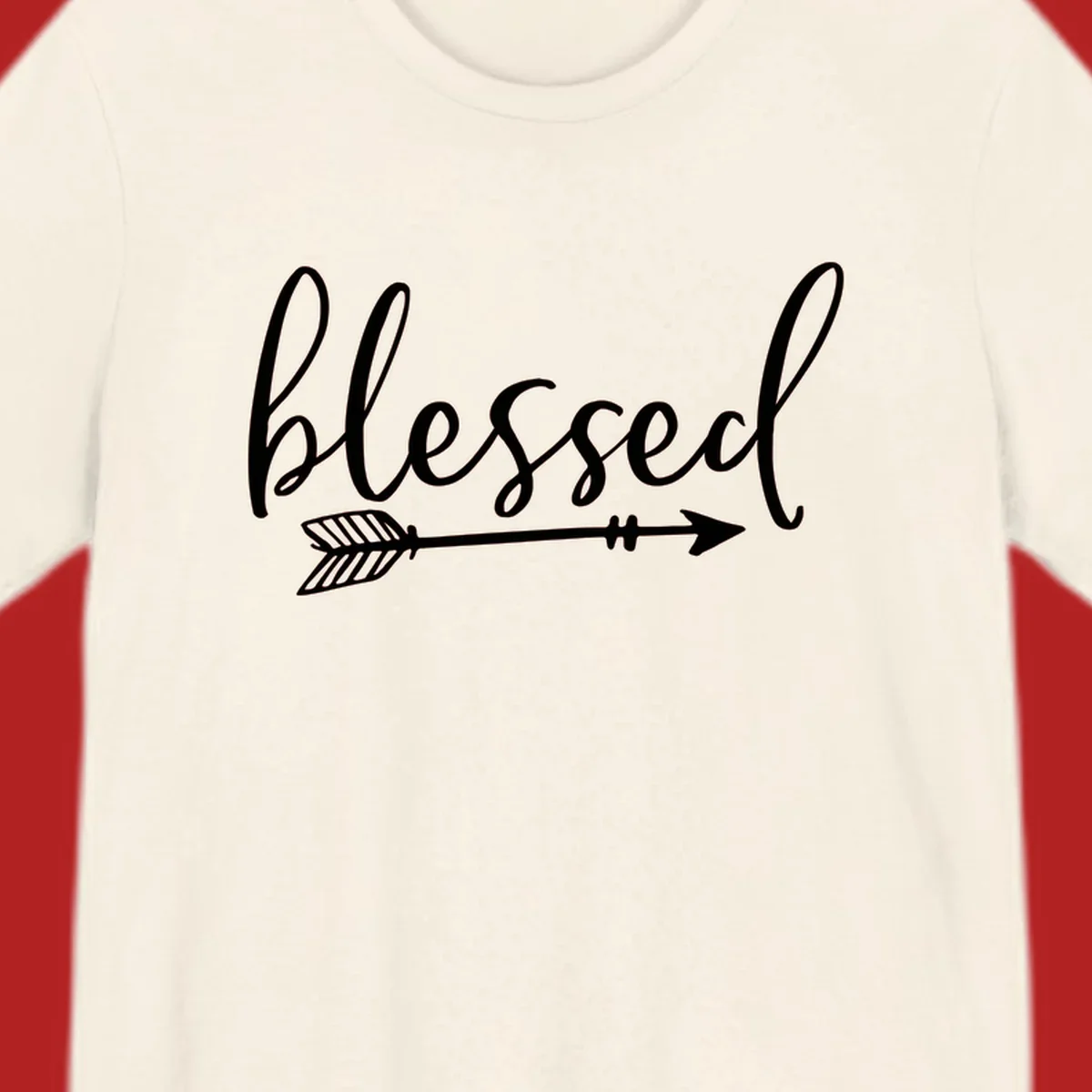 Blessed arrow script design with flowing text and an arrow graphic.