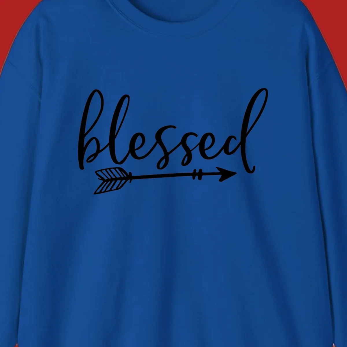 Blessed arrow script design with flowing text and an arrow graphic.