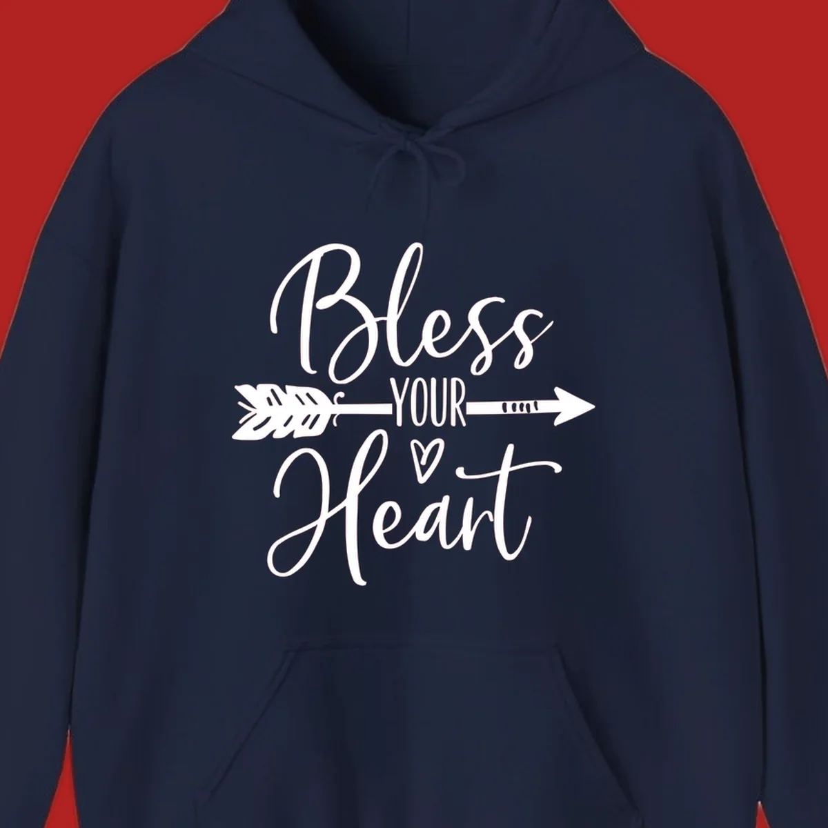 Bless your heart arrow graphic with text, suitable for gift tee.