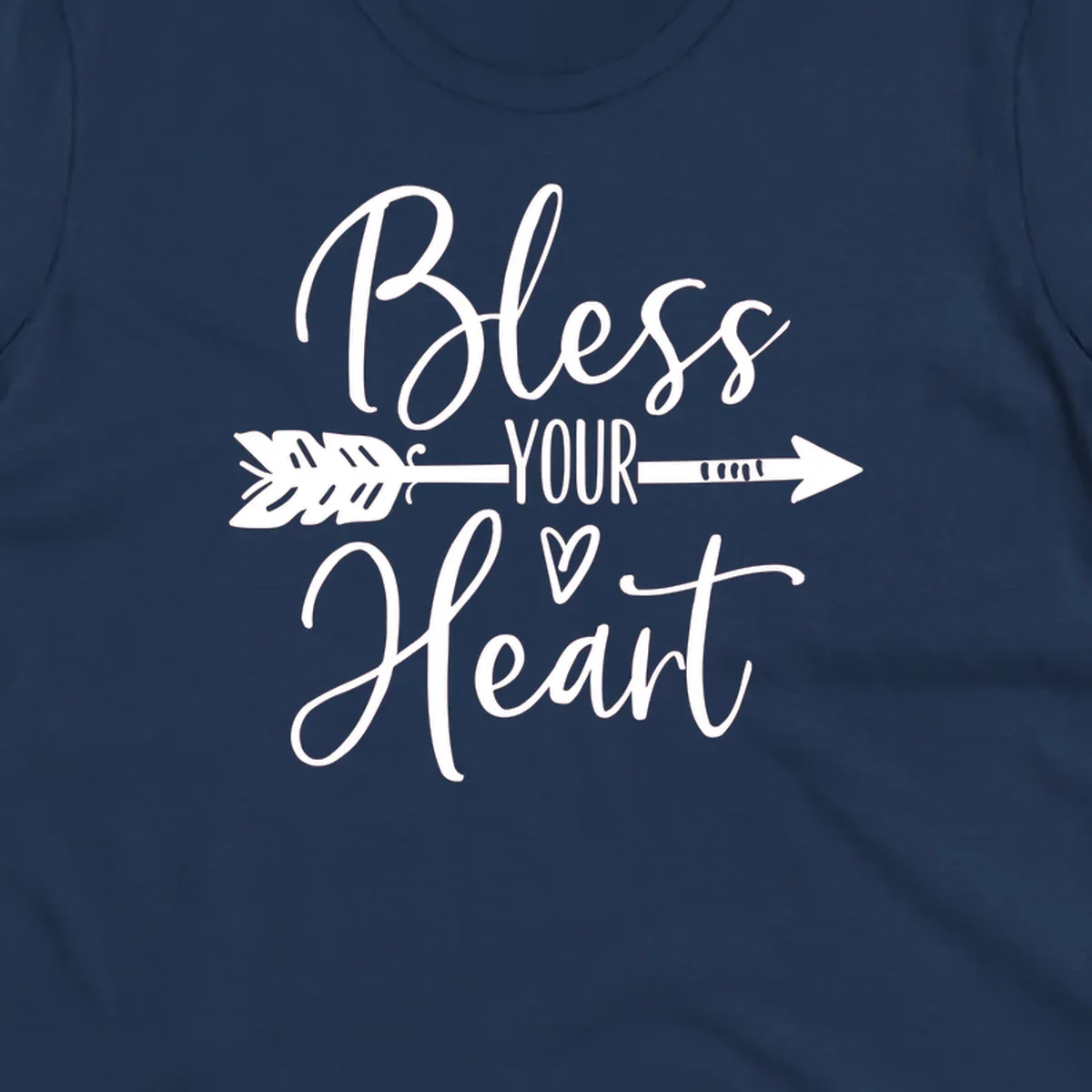 Bless your heart arrow graphic with text, suitable for gift tee.