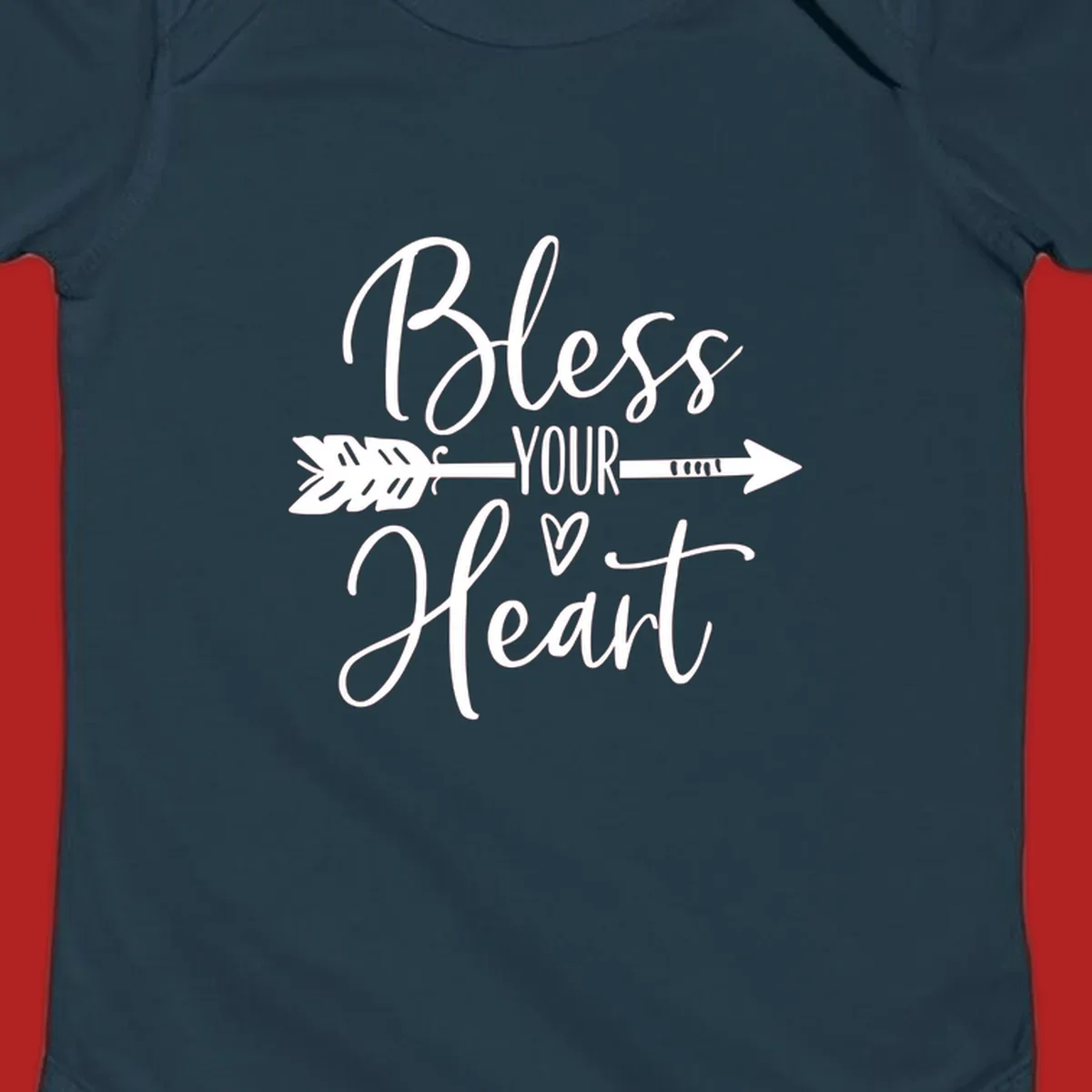 Bless your heart arrow graphic with text, suitable for gift tee.