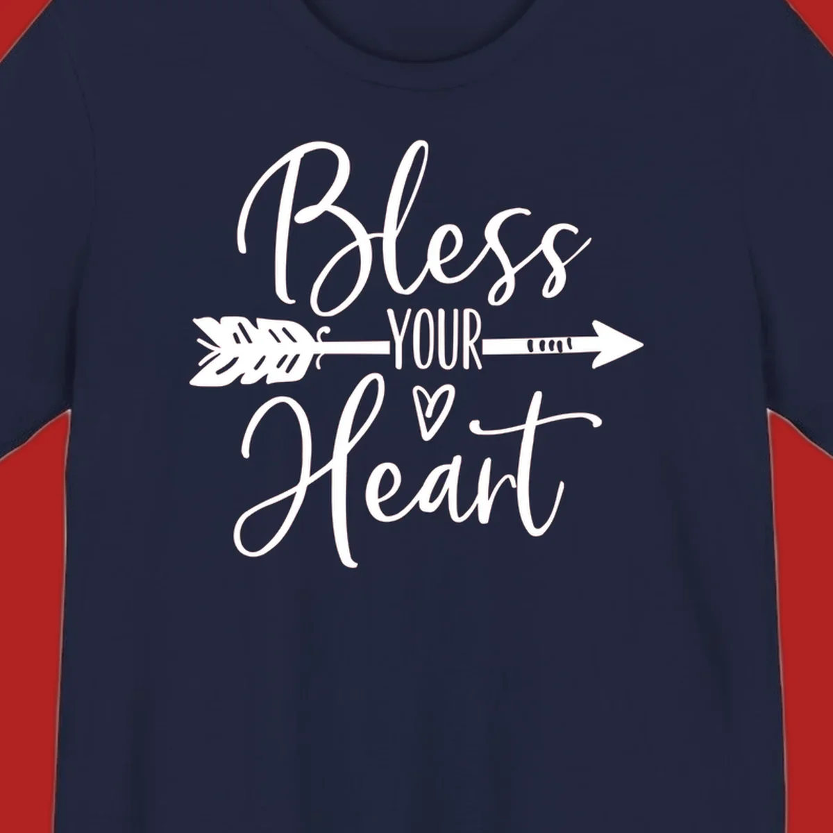 Bless your heart arrow graphic with text, suitable for gift tee.