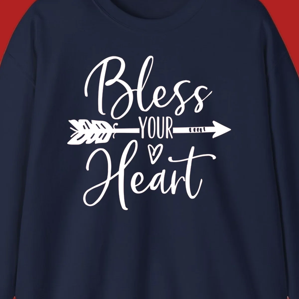 Bless your heart arrow graphic with text, suitable for gift tee.
