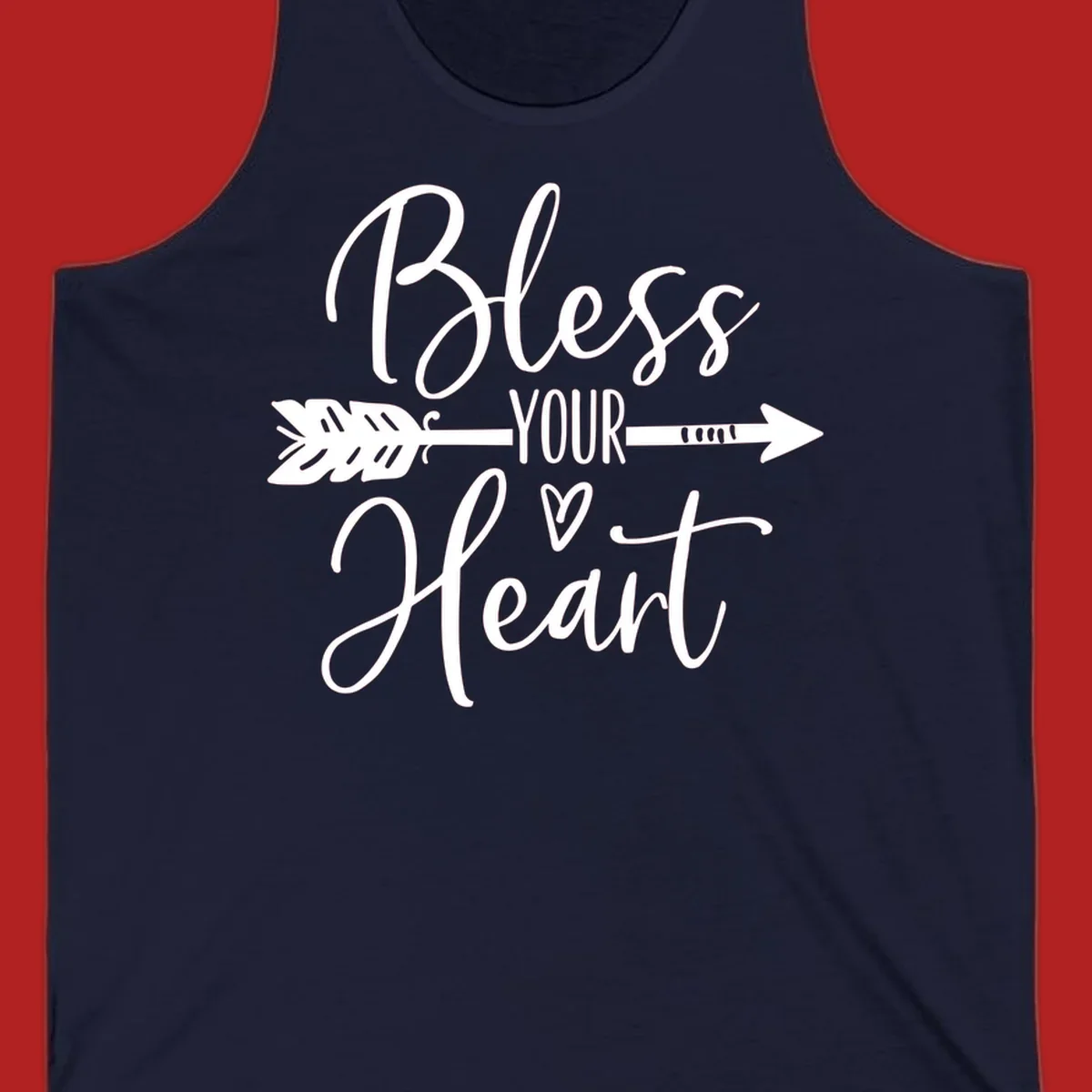 Bless your heart arrow graphic with text, suitable for gift tee.