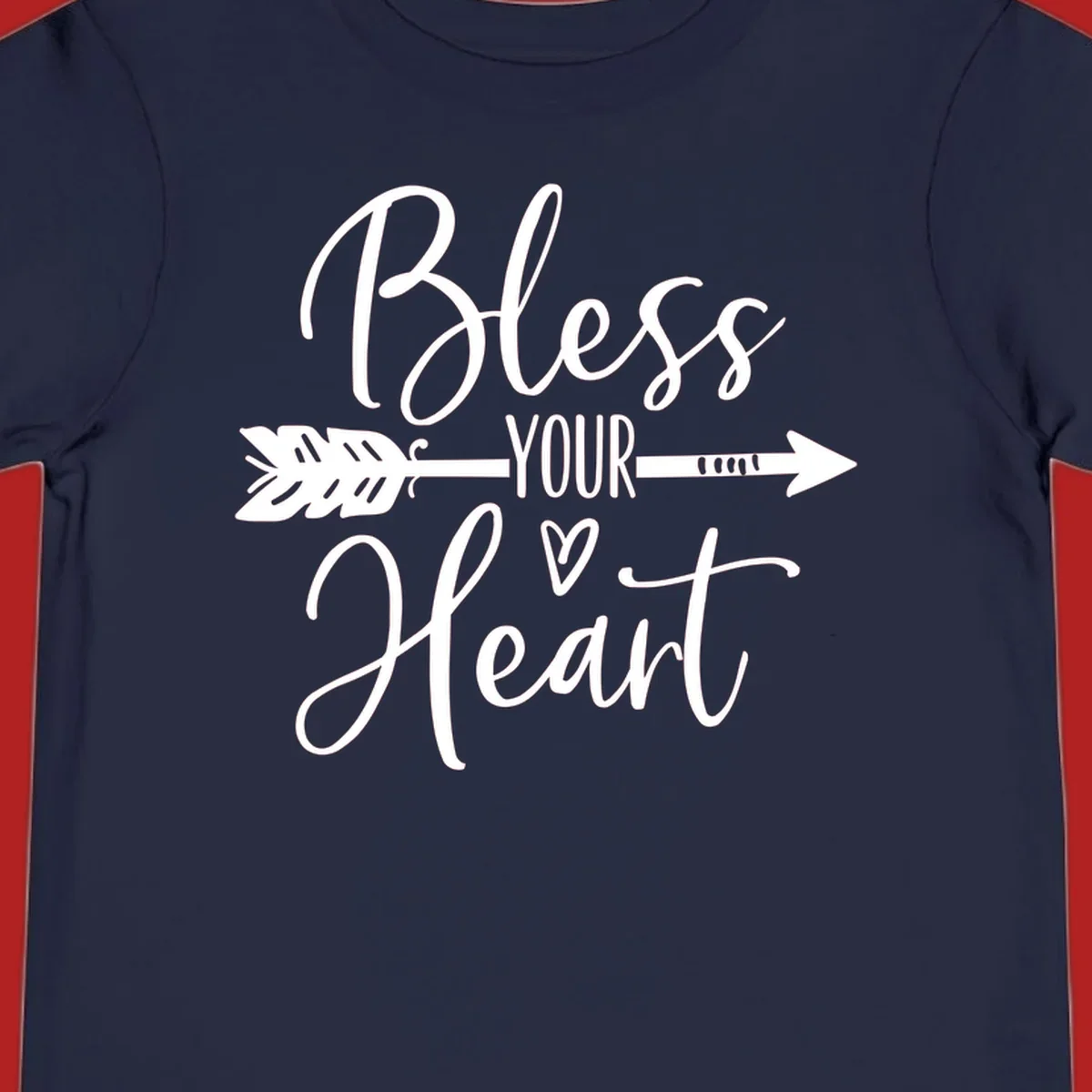 Bless your heart arrow graphic with text, suitable for gift tee.