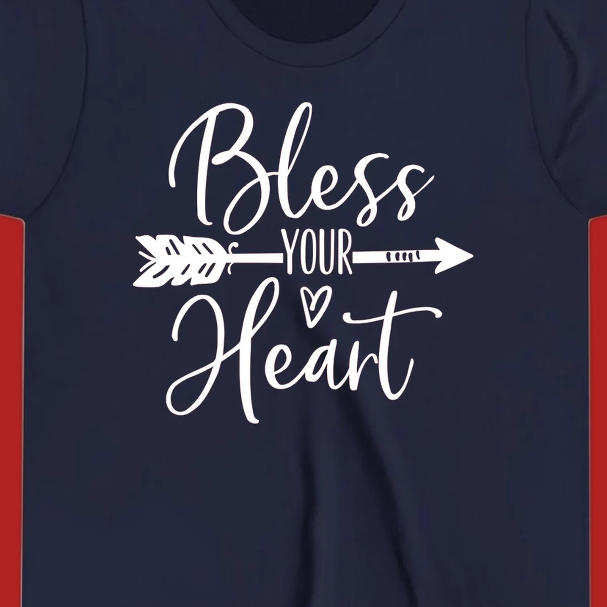 Bless your heart arrow graphic with text, suitable for gift tee.