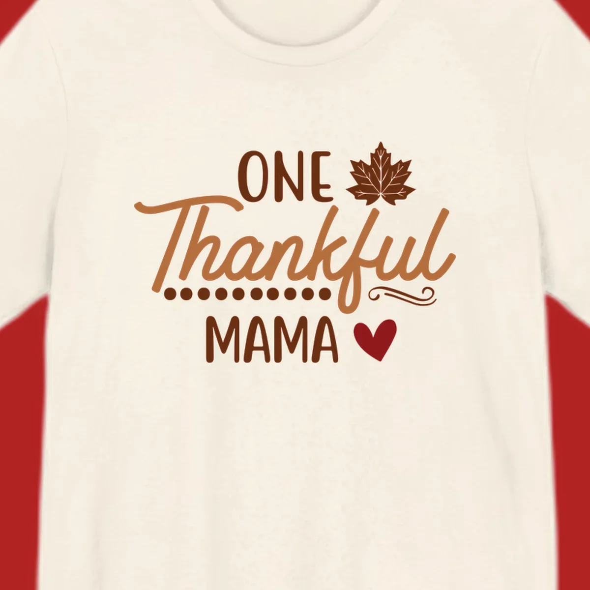 Thankful mama text with leaf and heart graphic, thankful-mama.