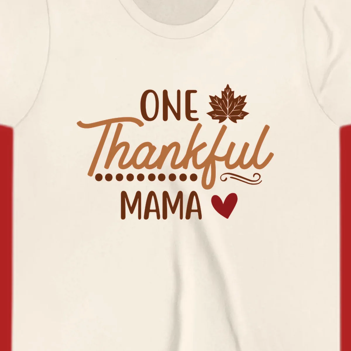 Thankful mama text with leaf and heart graphic, thankful-mama.