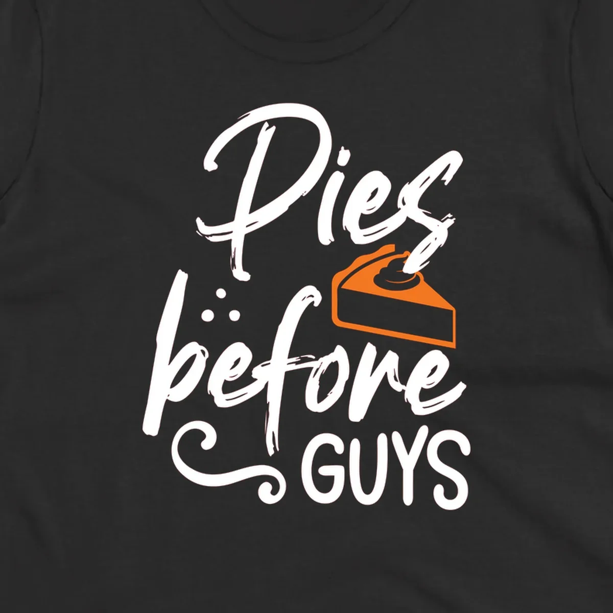 Pies before GUYS typography with a slice of pie illustration.