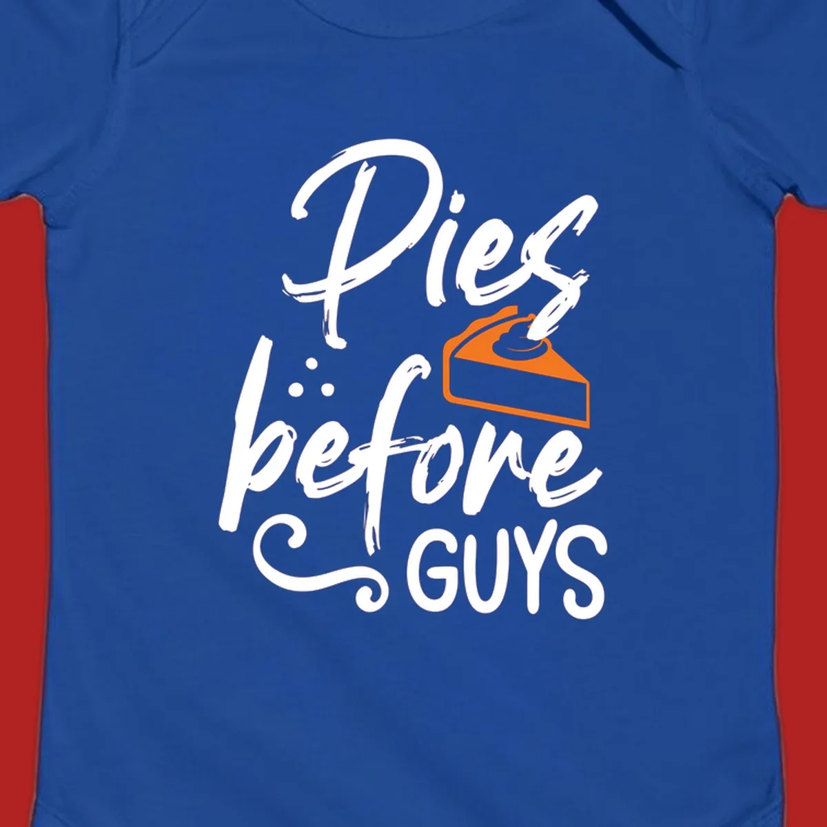 Pies before GUYS typography with a slice of pie illustration.